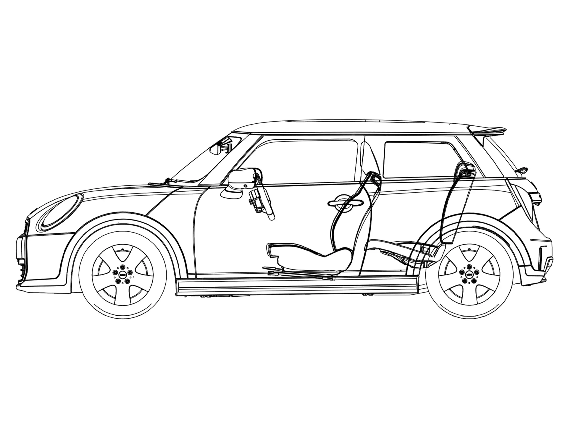 MINI Cooper – Disegno vista laterale