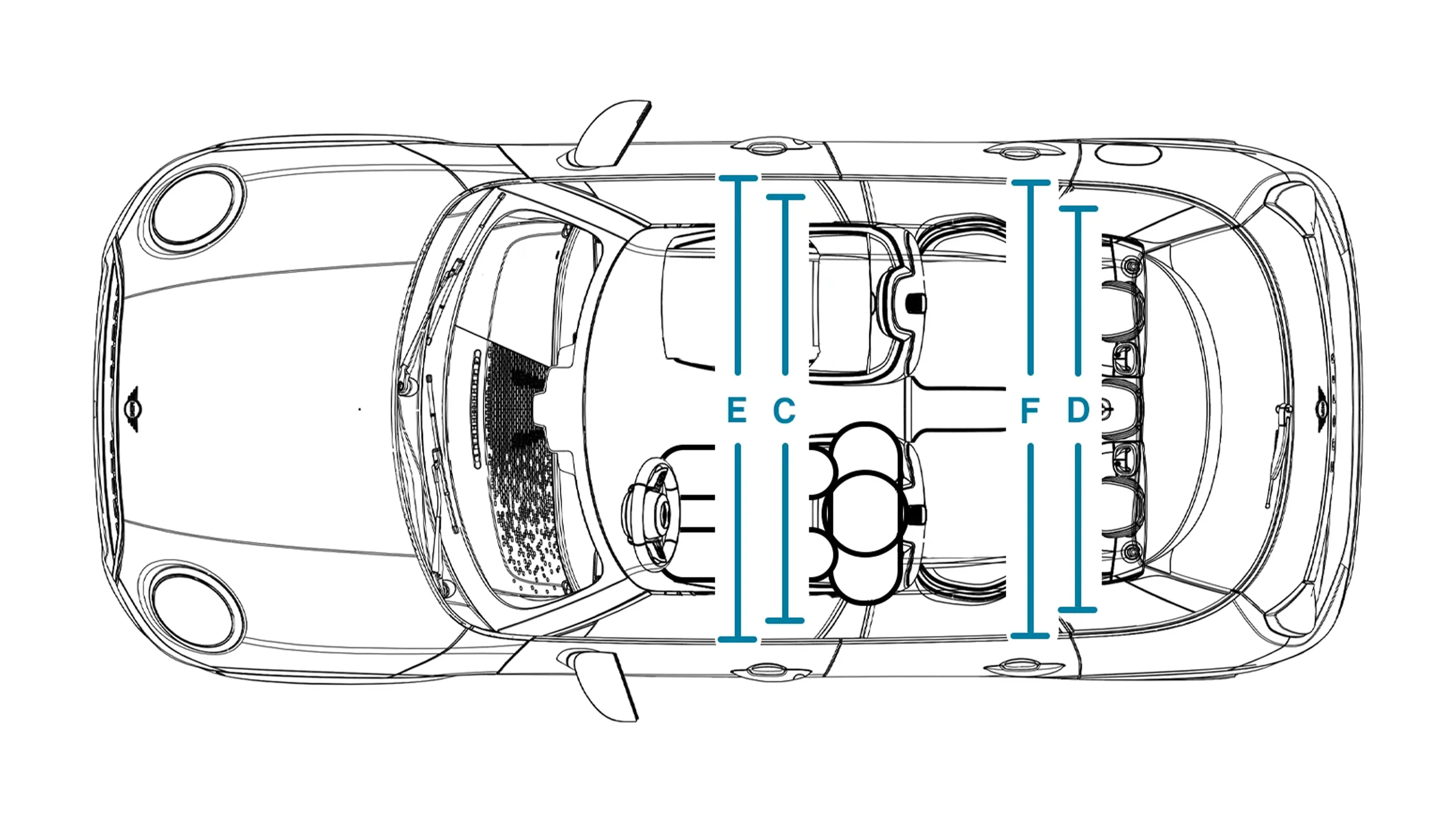 MINI Cooper 5 Porte - Dimensioni Capote Interno