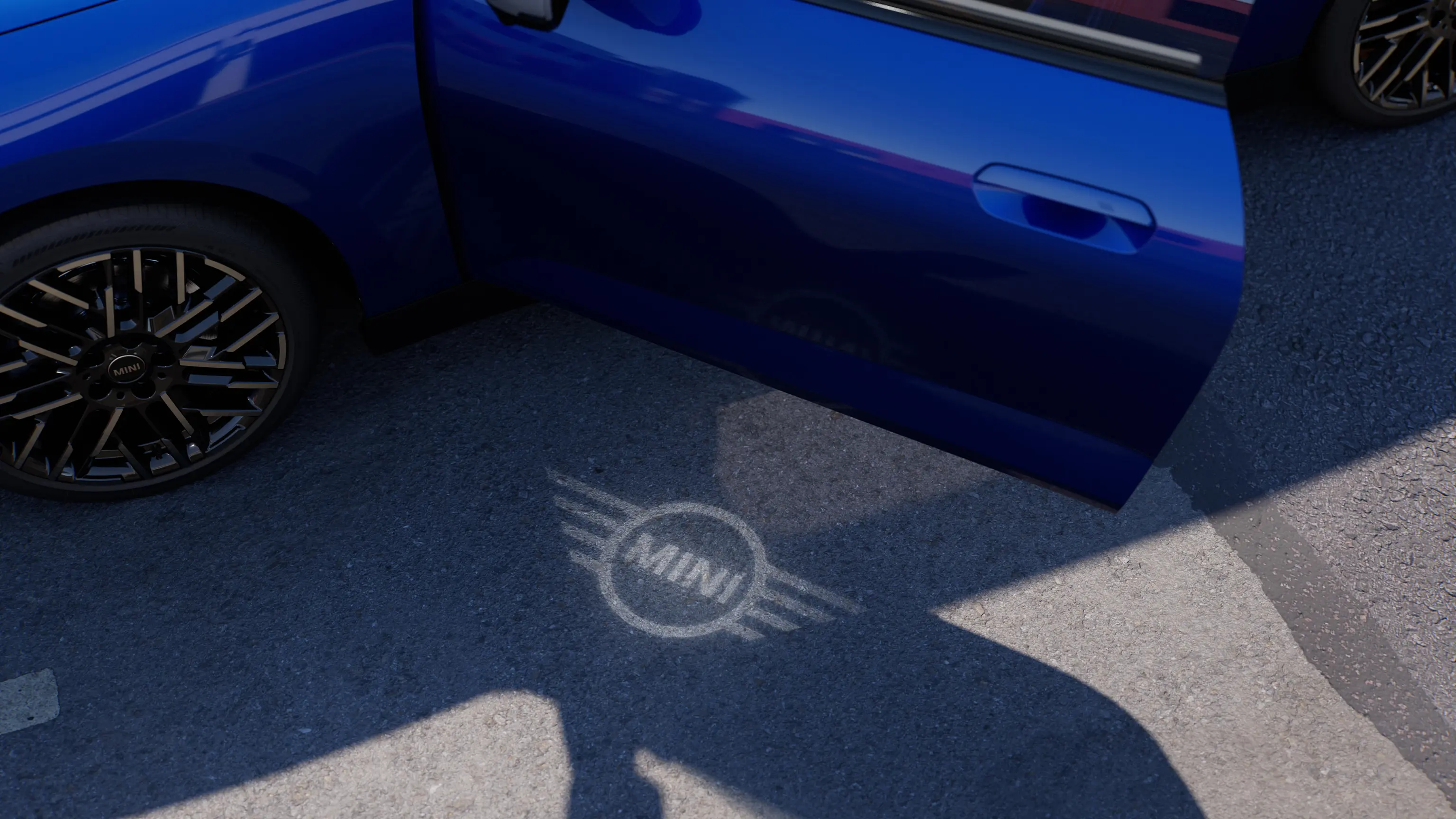 MINI Cooper Electric – Projection sur les portières