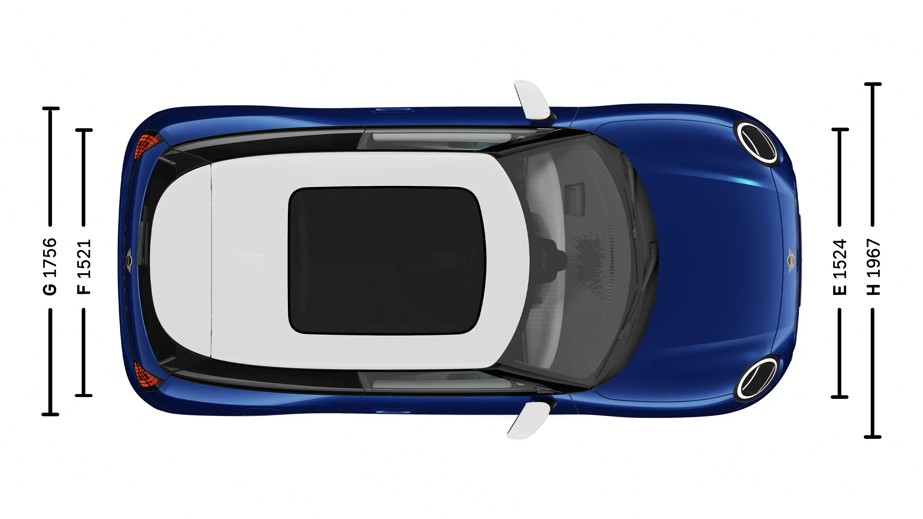 MINI Cooper Electric Dimensions Ciel de toit