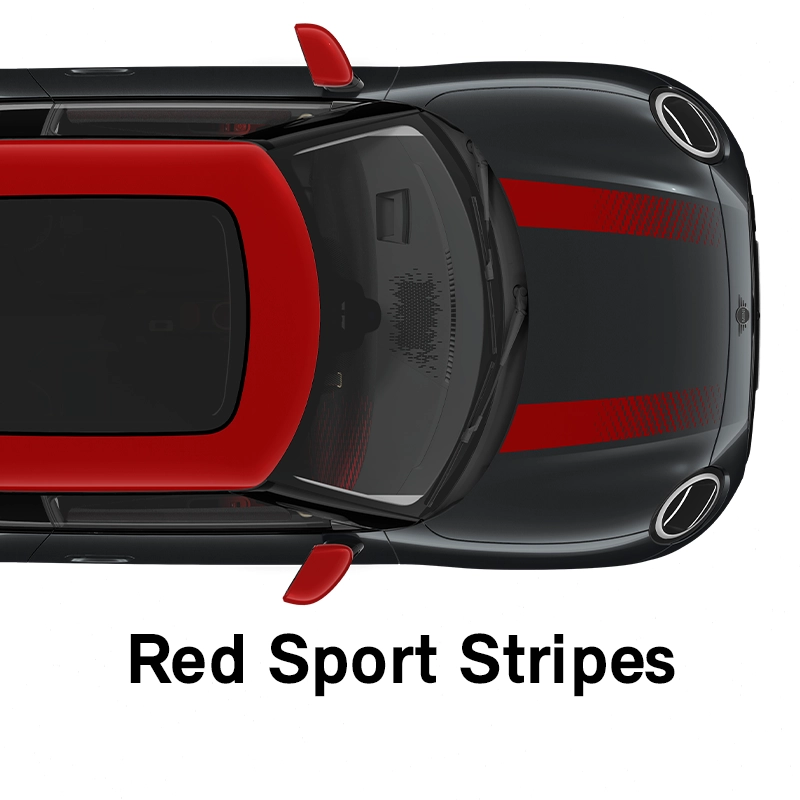  MINI – Ausstattung – JCW Trim – Sportstreifen in Rot