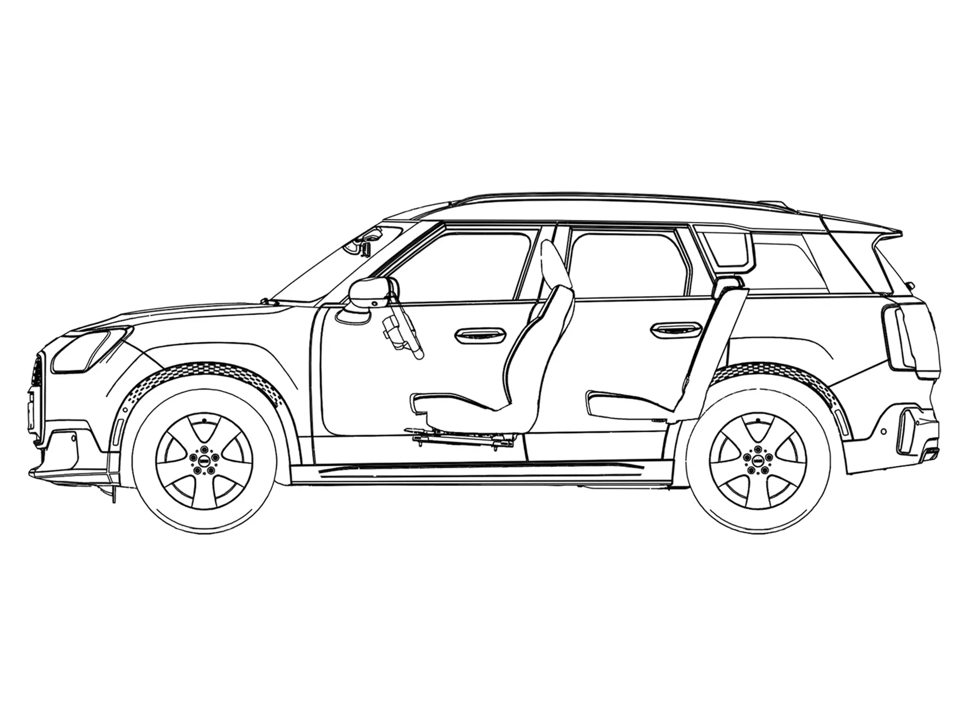 MINI Countryman - Disegno vista laterale