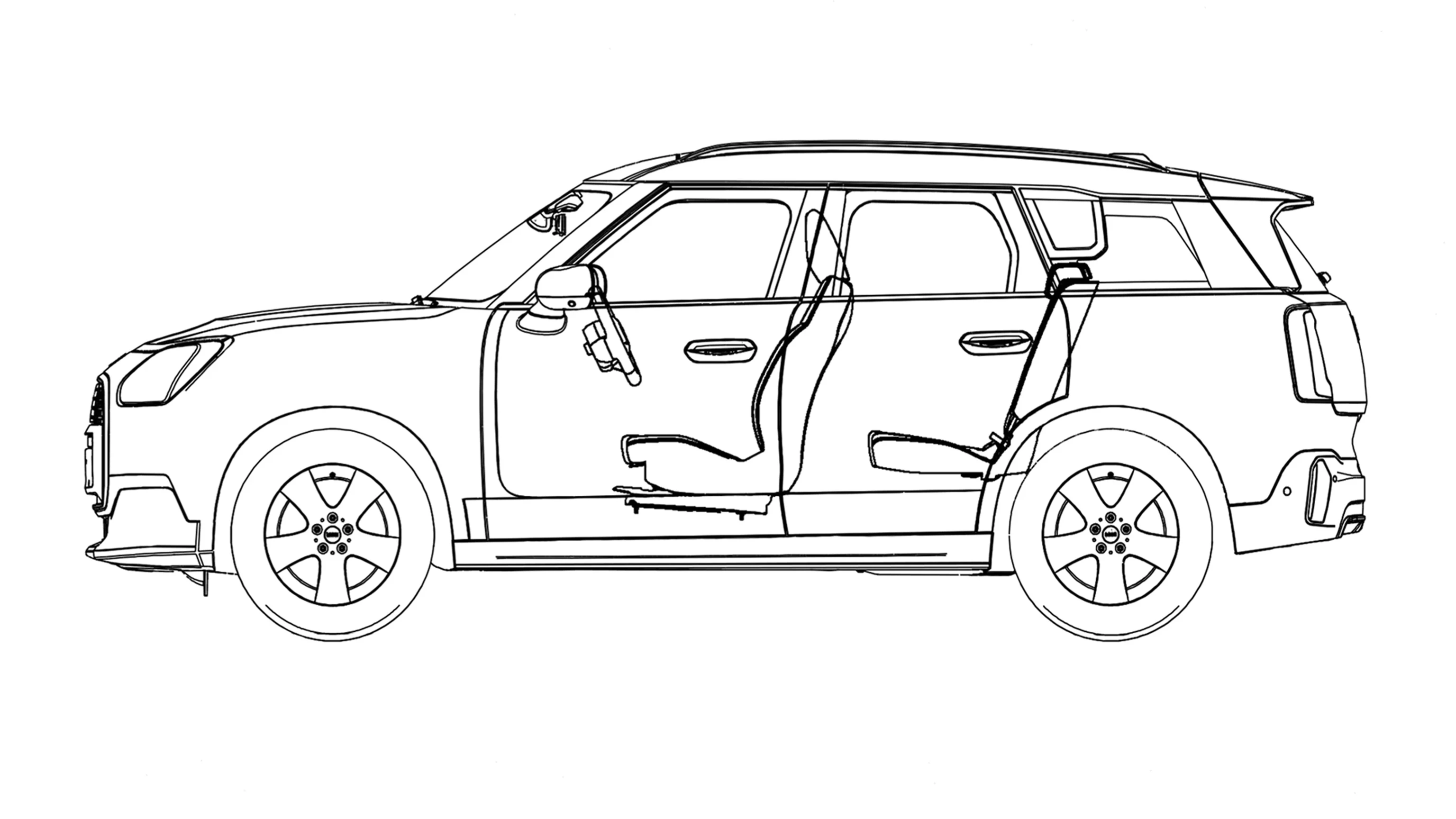 MINI Countryman - Disegno vista laterale
