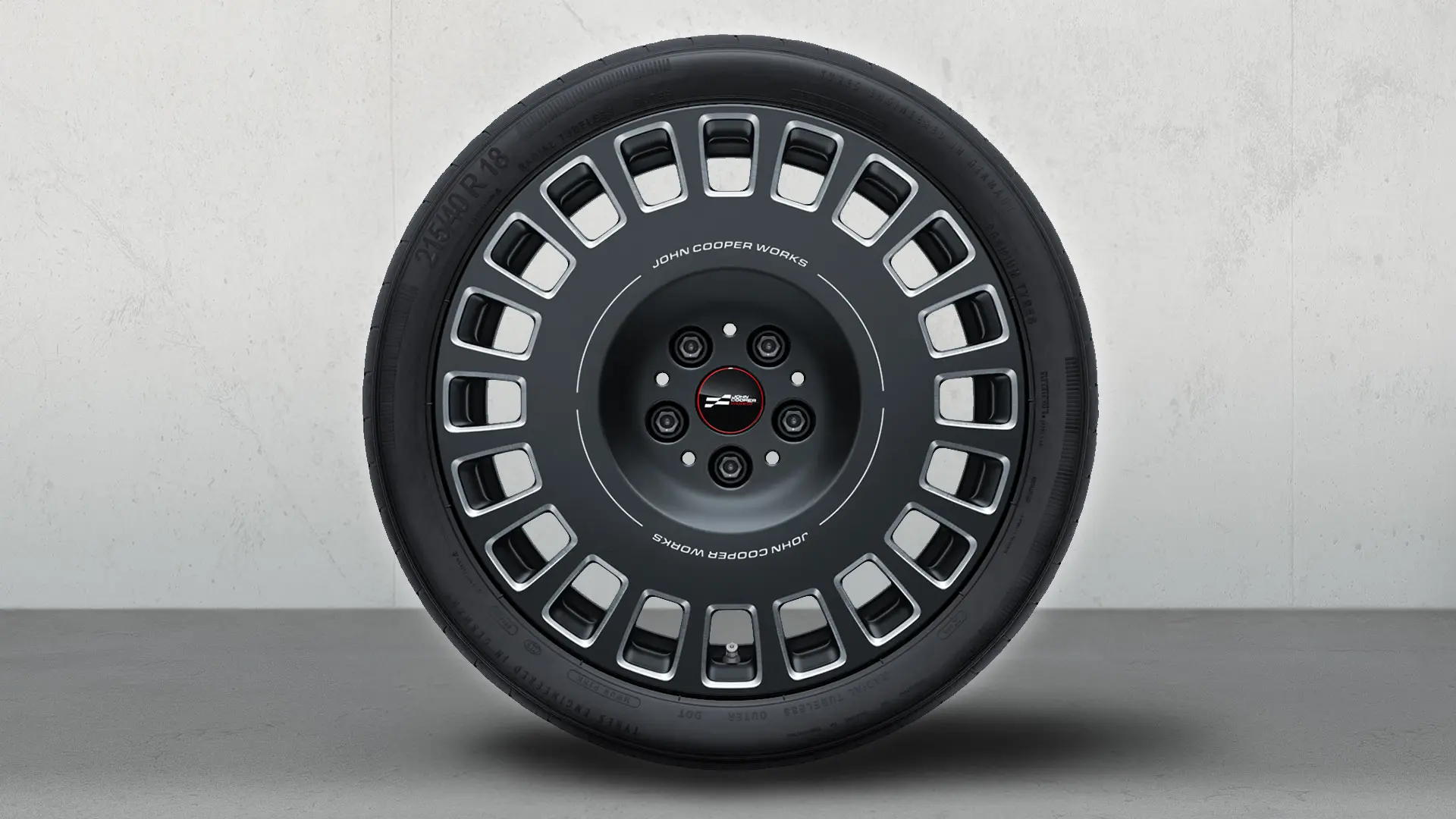 Jante JCW 18" Rallye Spoke style 964 en Frozen Midnight Grey et finition diamantée.