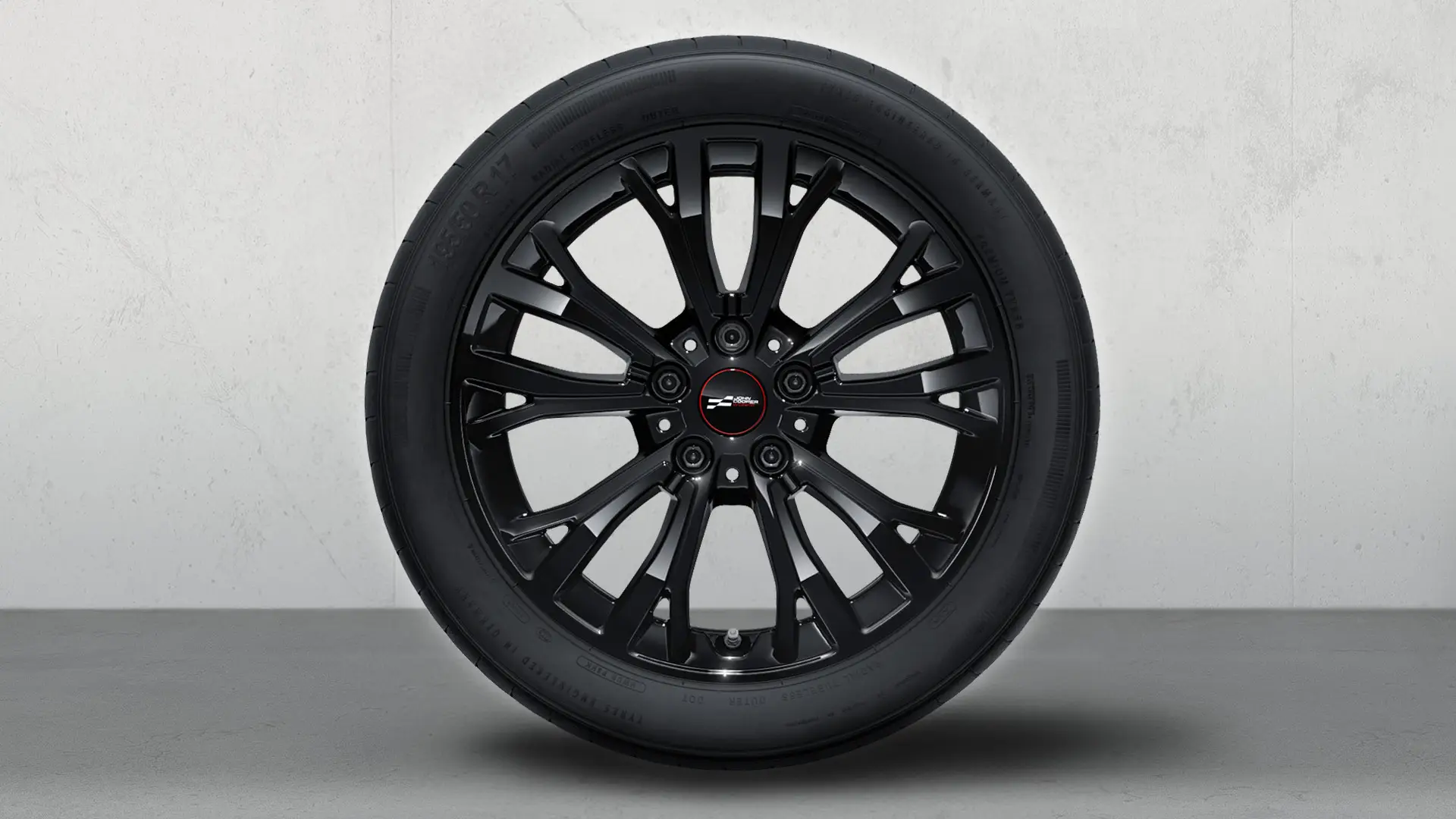Cerchio in lega leggera John Cooper Works da 17" con razza a stella stile 962 per ruota invernale completa in Jet Black.