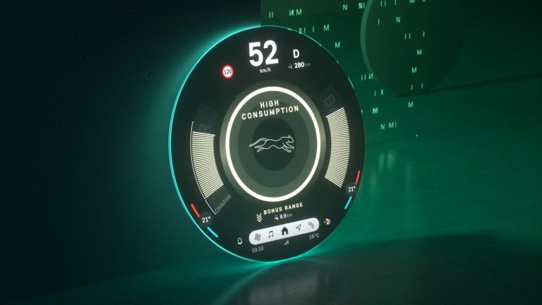 Das runde MINI Display zeigt Effizienzparameter an