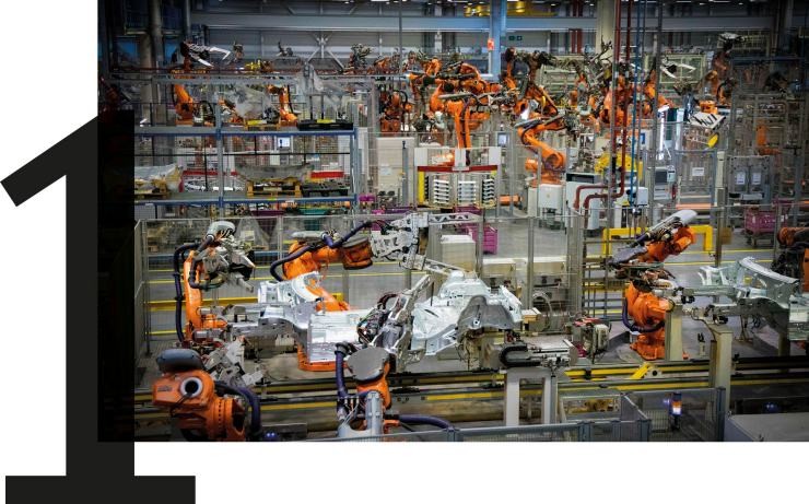 Werkstatt mit Roboter wird die Fabrik der Zukunft