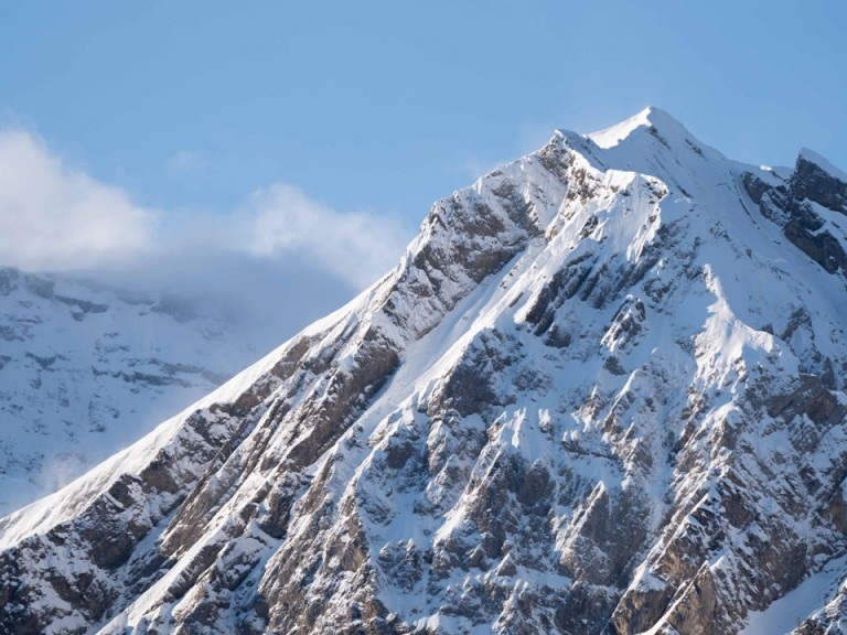 Snowy mountain peak 