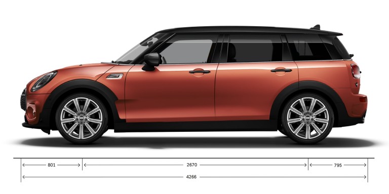 MINI Cooper – vue latérale – dimensions