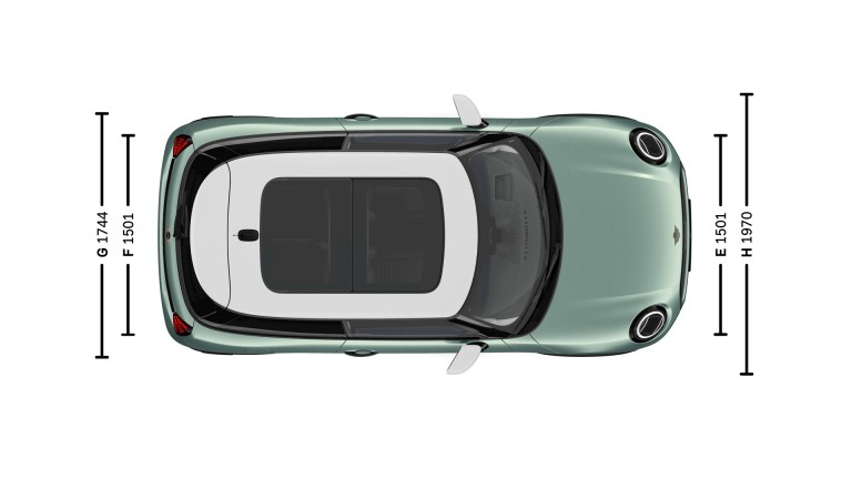 MINI Cooper 3 porte - dimensioni - immagine di presentazione - vista dall'alto